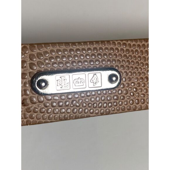Lauren Ralph Lauren Leather Reptile Embossed Belt Tan Size M 1” Wide - Picture 6 of 11